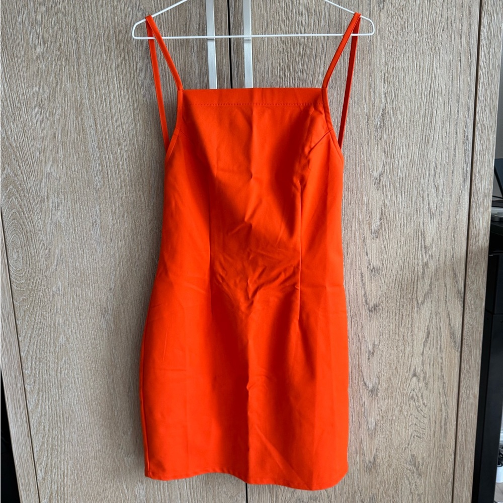 BNWT Orange Backless Mini Dress